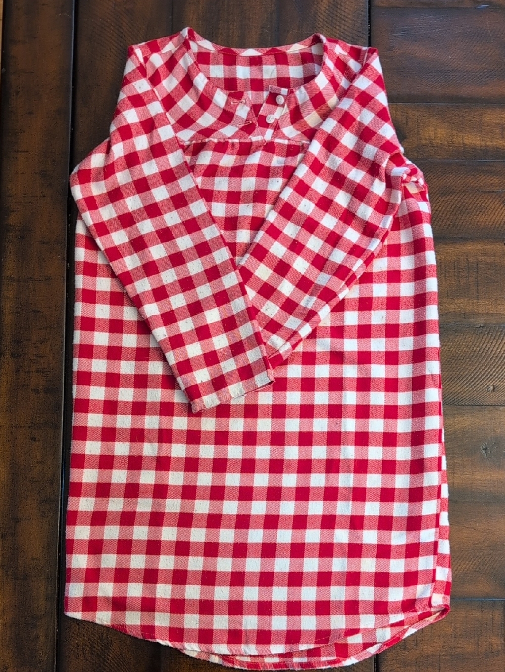 Draper James Lands End Red and White Girls Gingham Nightfown